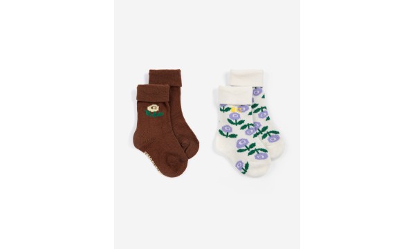 BOBO CHOSES Kojinių rinkinys, 2 vnt. BABY STAMP BLOOM