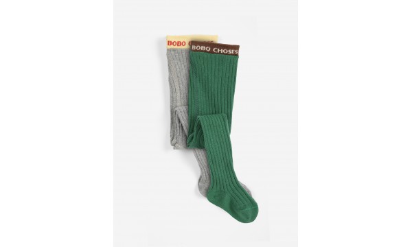 BOBO CHOSES Pėdkelnių rinkinys, 2 vnt. BABY GREEN