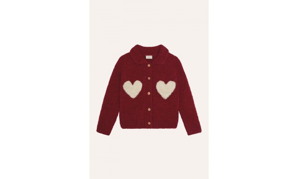 THE CAMPAMENTO Kardiganas HEARTS RED